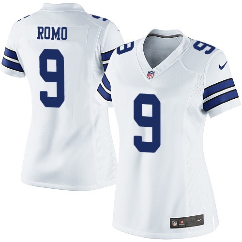 Women's Limited Tony Romo Nike Jersey White Road - #9 NFL Dallas Cowboys